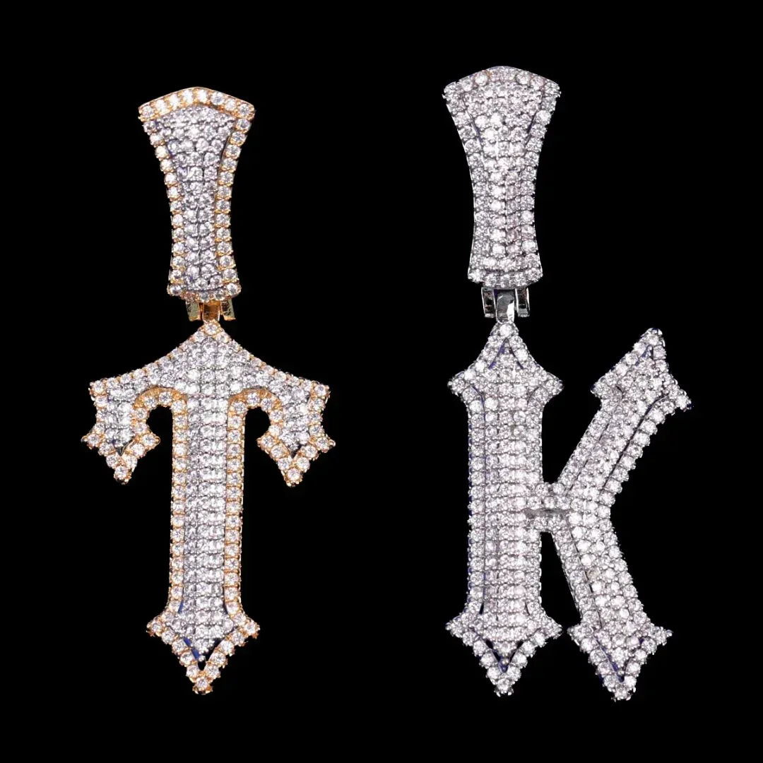 Trap Rapper Star Iced Out Initial Custom Name Necklace Pendant - Luxury Custom Jewelry - CaratixJewelry
